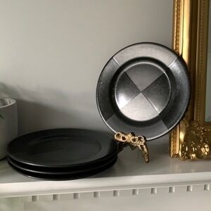 Set of‎ 4 Arctic Night deserts salad plates black